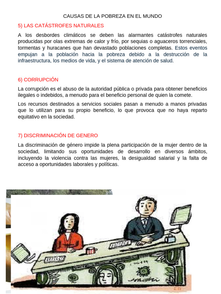 Causas de La Pobreza en El Mundo | PDF