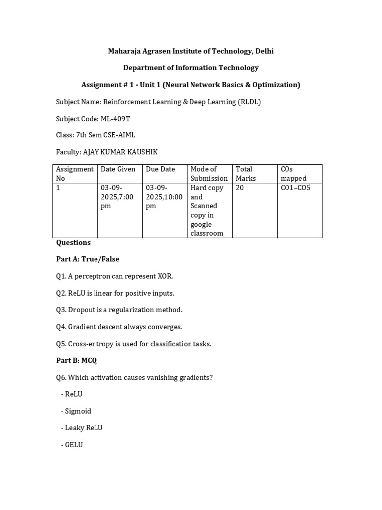 Assignment 1 | PDF