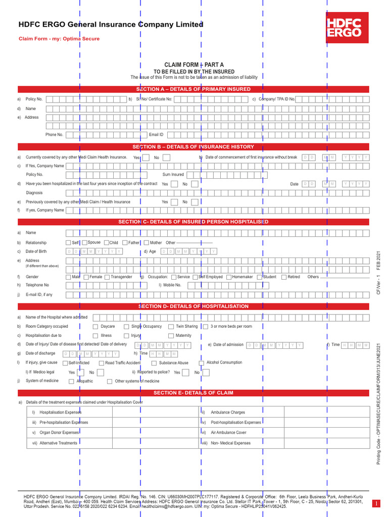 Insurance Claim Form | PDF