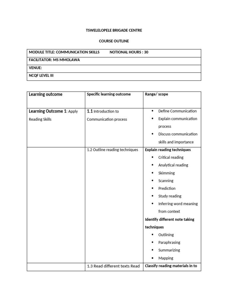 Course Outline 2026 | PDF