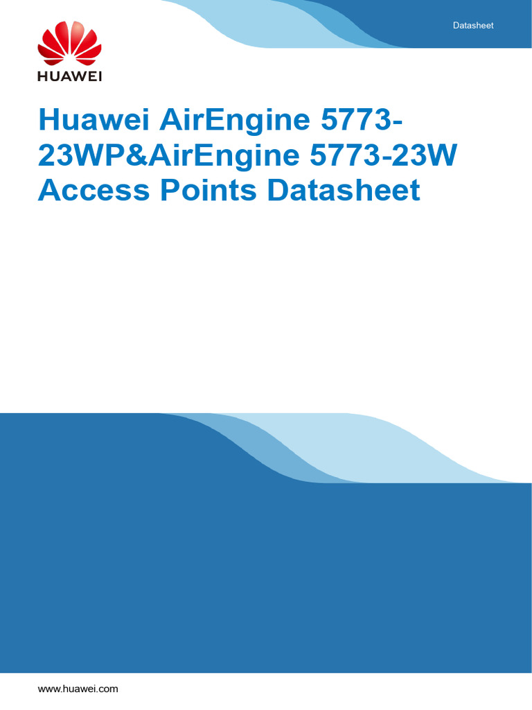 Huawei AirEngine 5773-23WP&AirEngine 5773-23W Access Points Datasheet | PDF