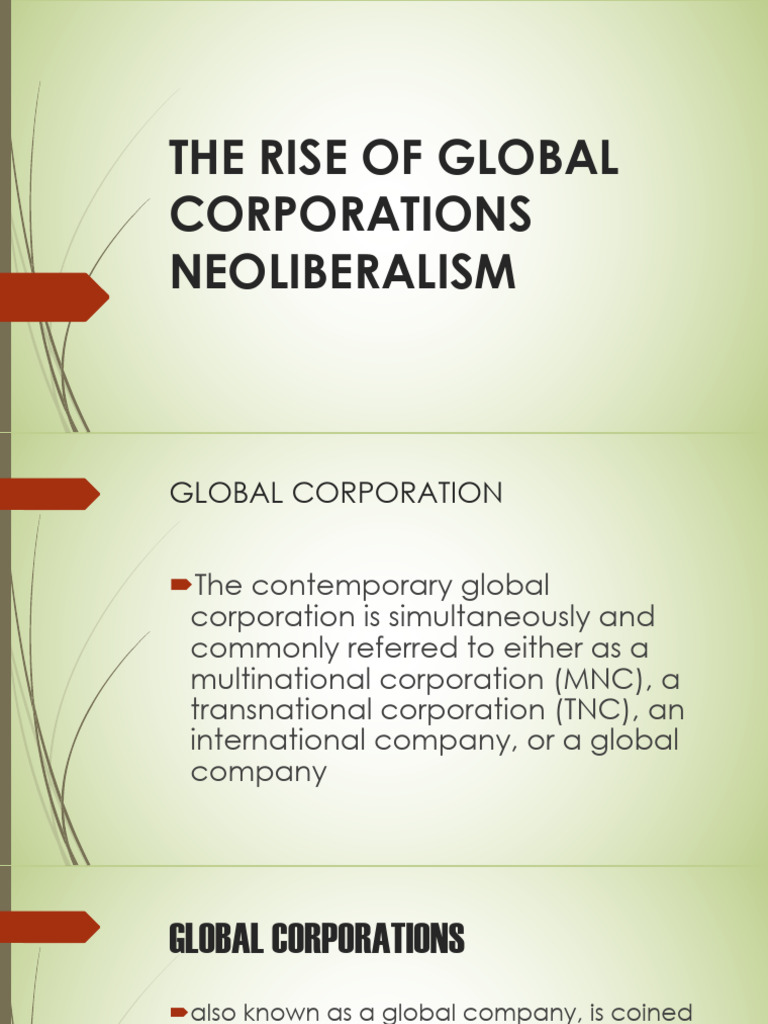 The Rise of Global Corporations | PDF
