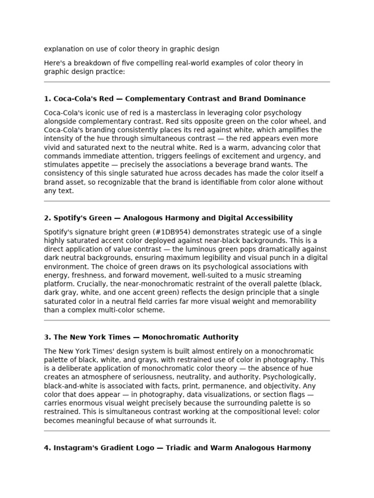 Explanation On Use of Color Theory in Graphic Design | PDF | Color | Vision