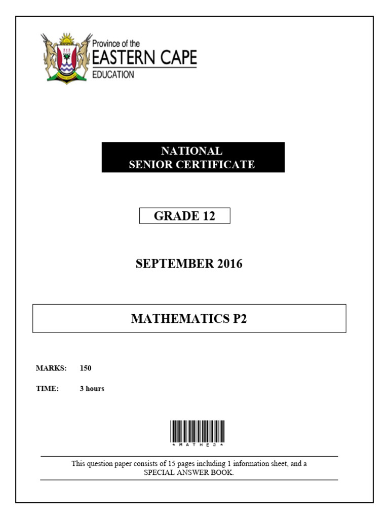 Math P2 S16 QP Eng | PDF