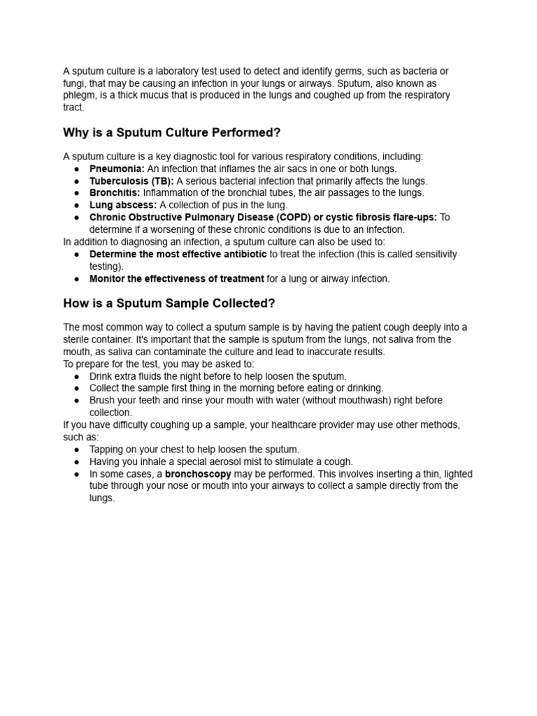Sputum Culture | PDF