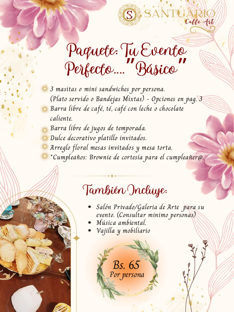 Nuevo Menu Eventos | PDF | Postres | Cocina occidental