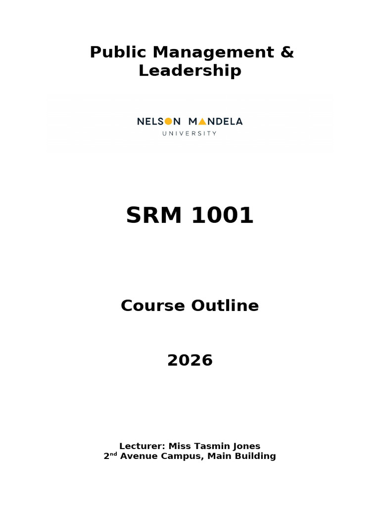 SRM 1001 Course Outline 2026 Amended | PDF