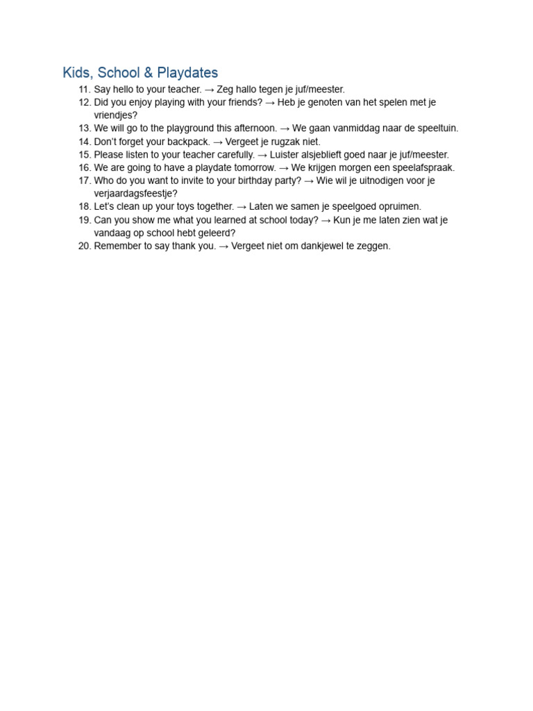 Kids, School & Playdates | PDF