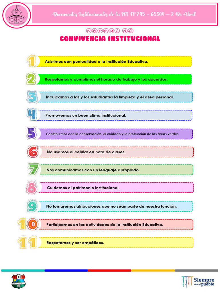 3.5. Normas de Convivencia de La IE | PDF