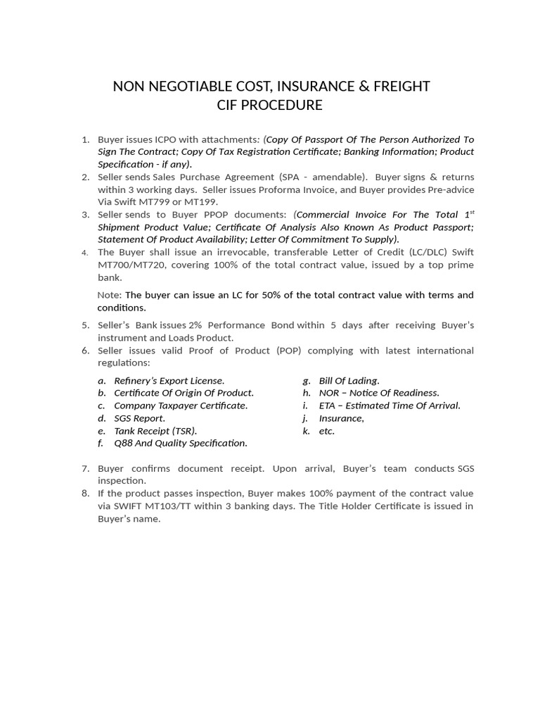 Gtech CIF Procedure (General) | PDF