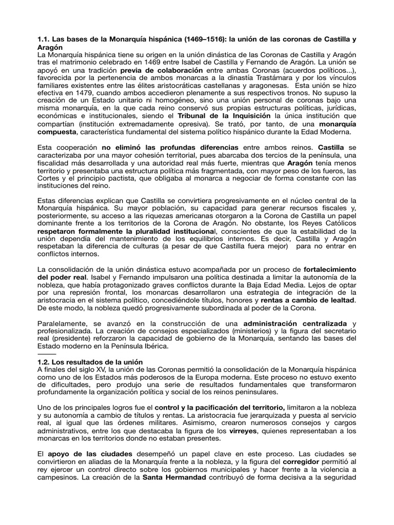 Historia TEMA 1 | PDF | España | Imperio español