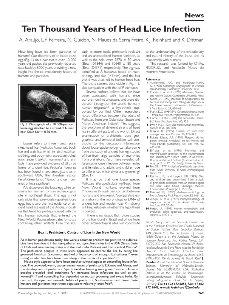 Ten Thousand Years of Head Lice Infection | PDF