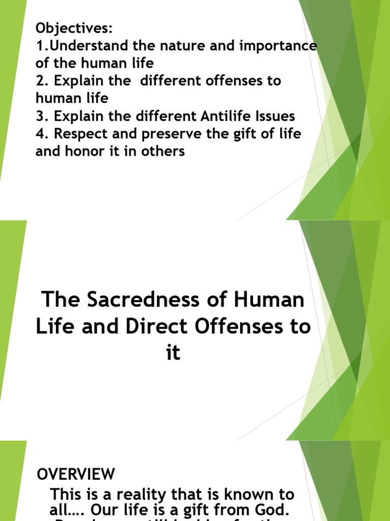 2nd Sem gr.12 Sacredness of Life | PDF | God In Christianity