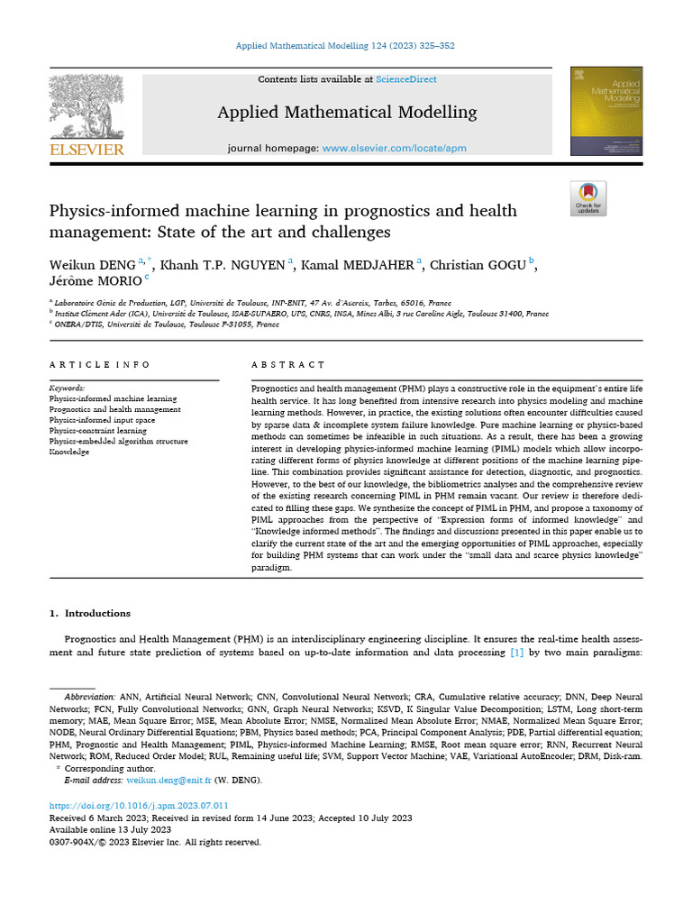 Physics-Informed Machine Learning in Prognostics and Health Management ...