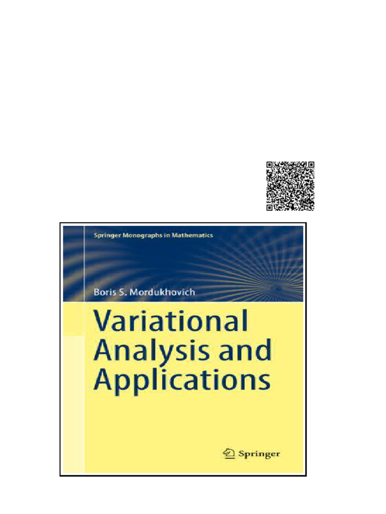 Variational Analysis and Applications 1St Ed Boris S Mordukhovich | PDF