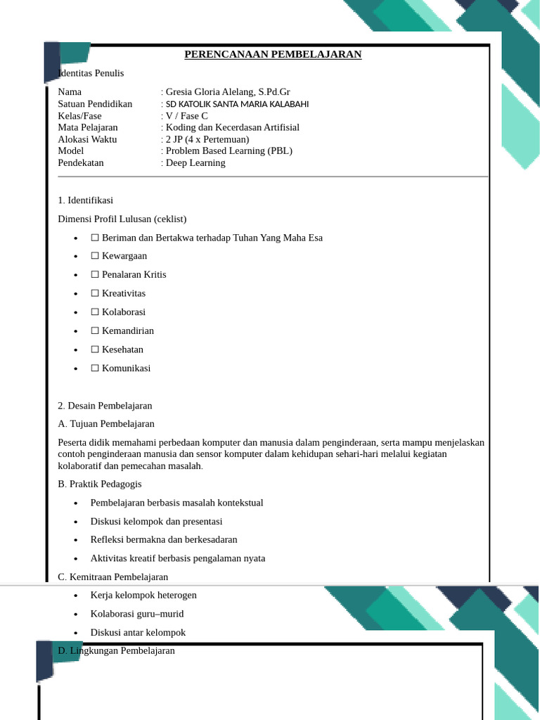 Modul Ajar Koding | PDF