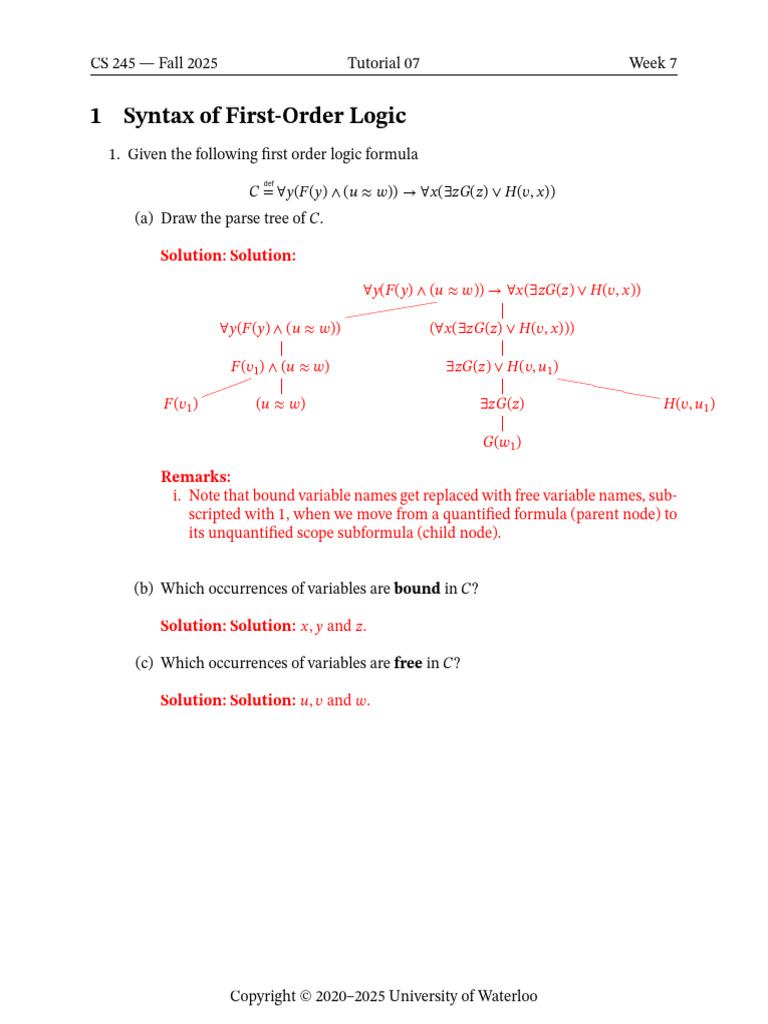 Tutorial 7 Solutions | PDF