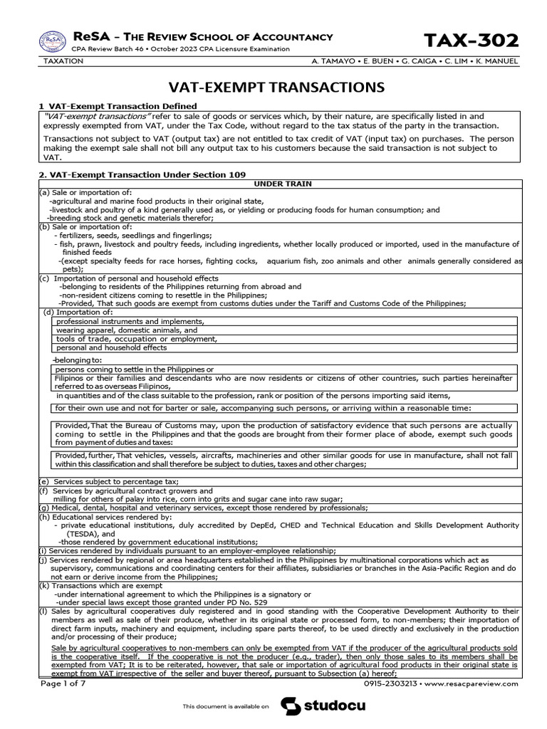 Tax Exemption | PDF | Value Added Tax | Taxes