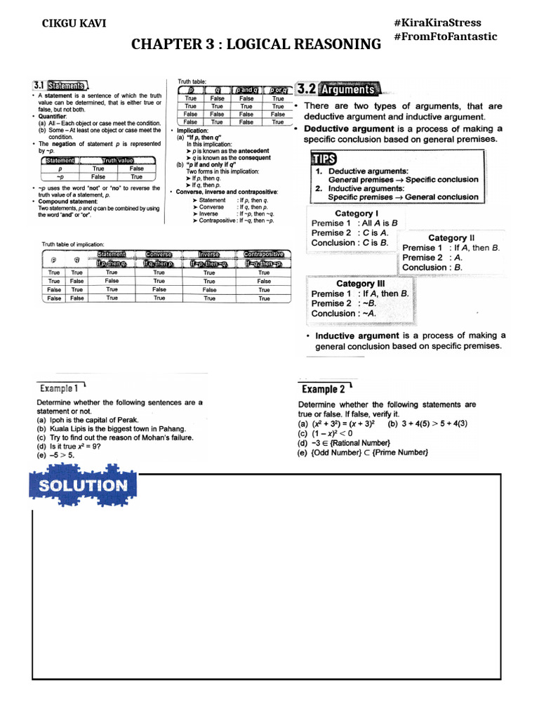 Form 4 Maths Chapter 3 | PDF