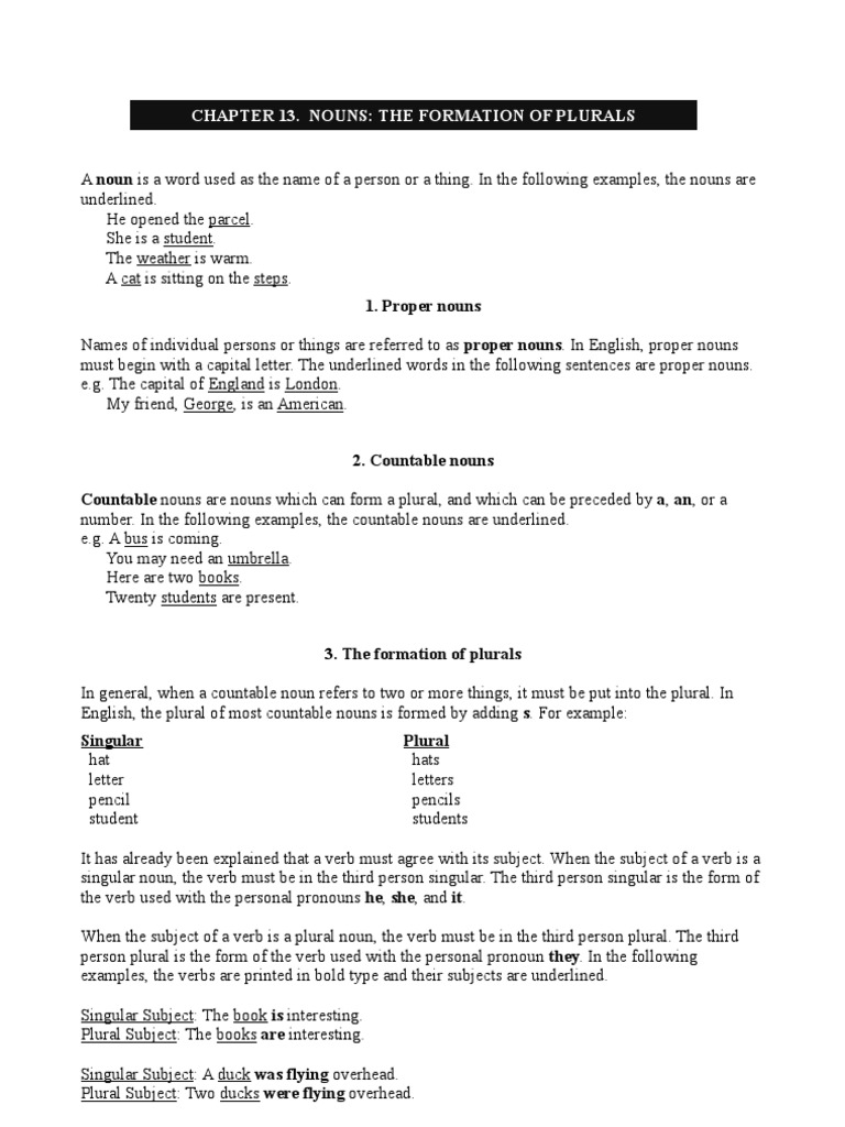 Noun Plural Formation Rules | PDF | Grammatical Number | Noun