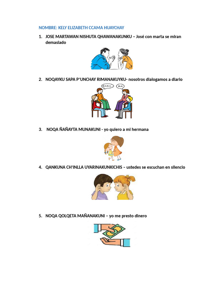 Pictograma Quechua - Kely Elizabeth Ccama Huaychay | PDF
