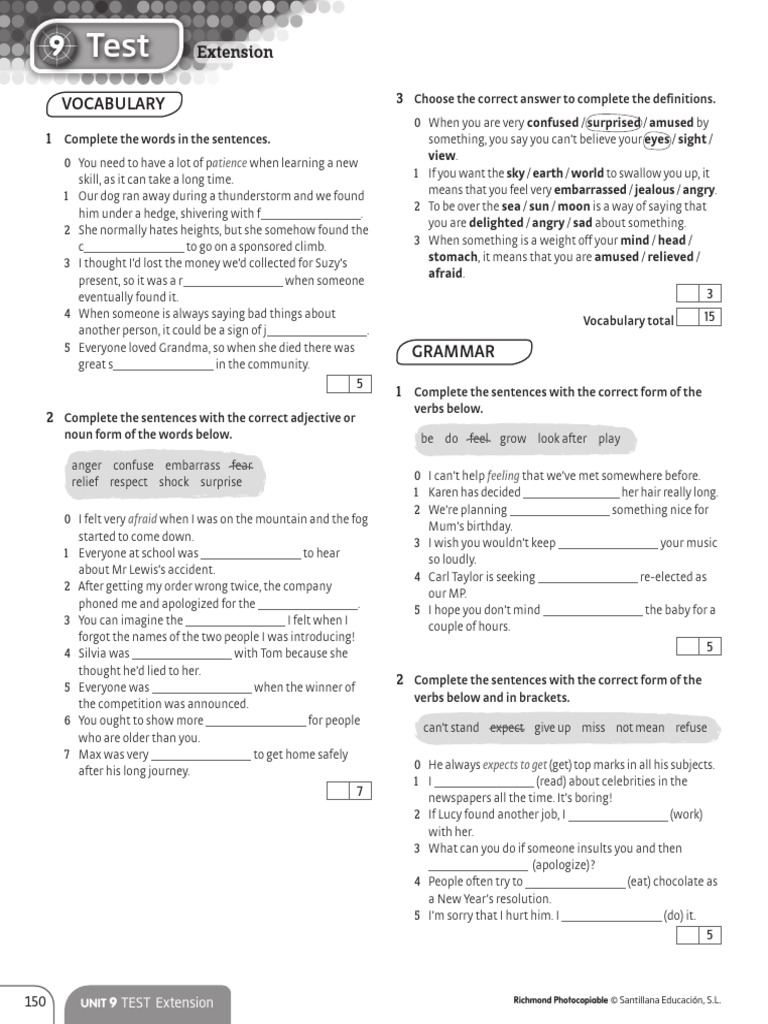 Achievers C1 Test Unit 9 Extension | PDF