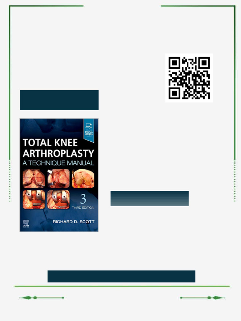Total Knee Arthroplasty A Technique Manual 3rd Edition Scott MD Ebook ...