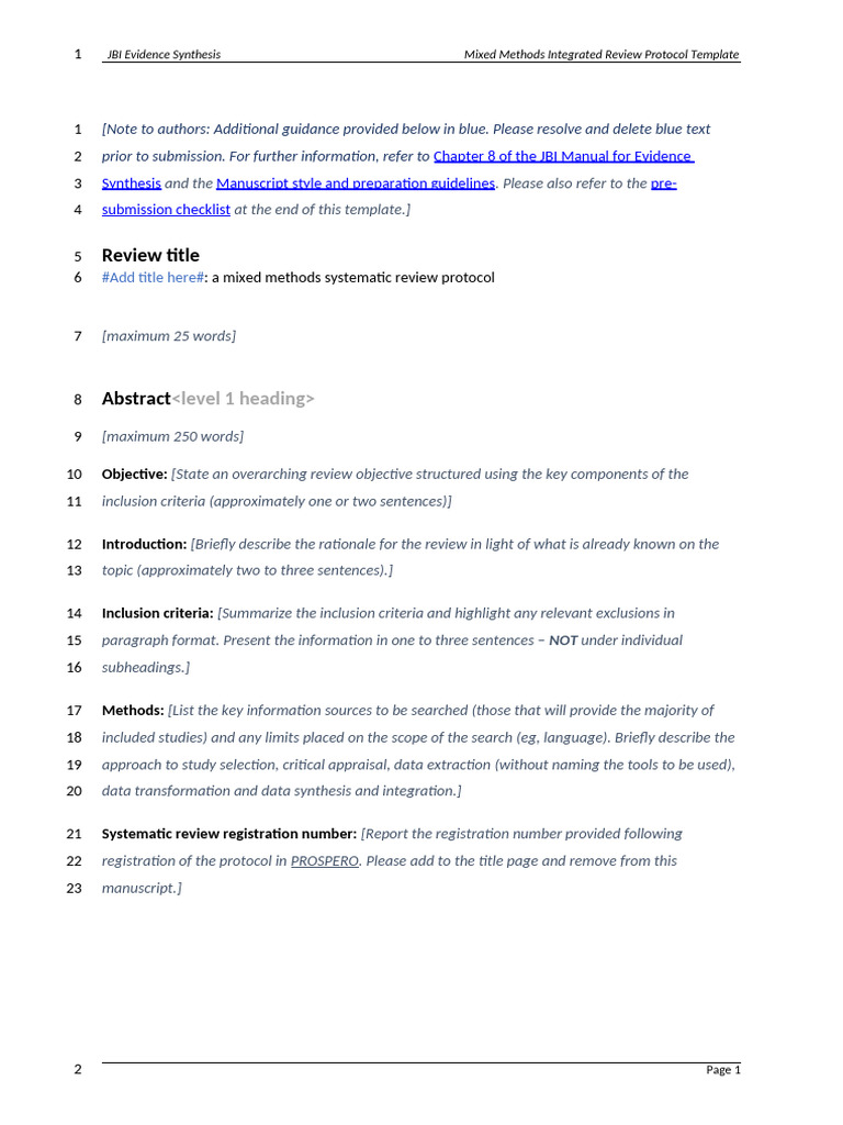 MM Integrated Protocol Template August2023 Updated | PDF