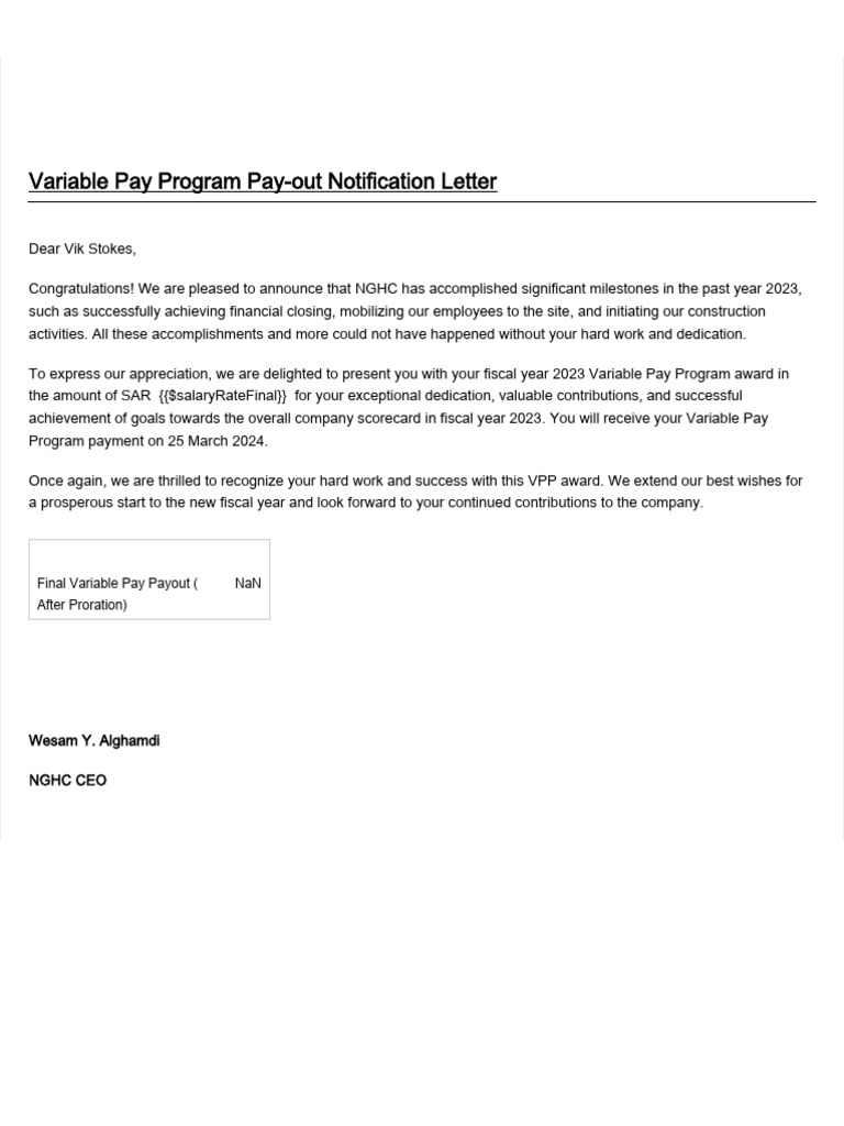 VPP Letter | PDF