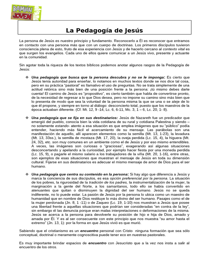 Pedagogia de Jesus | PDF