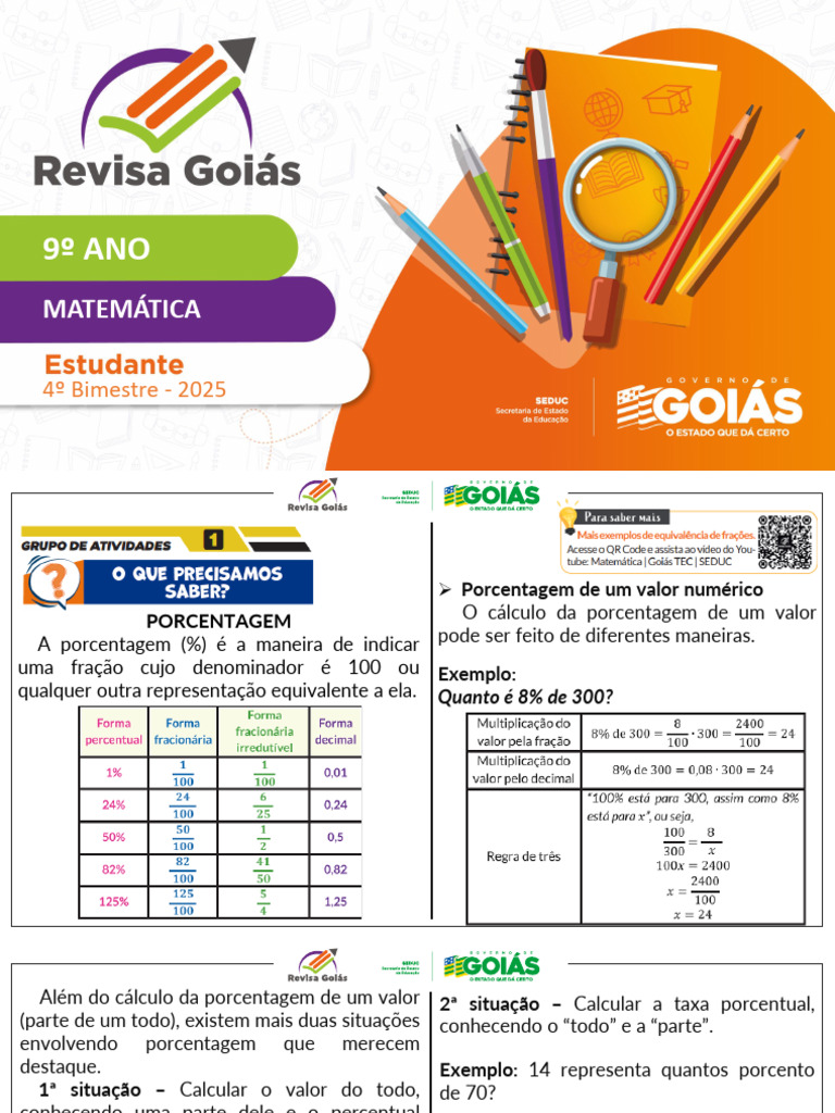 REVISA GOIAS 9° ANO MAT 4o BIM 2025 | PDF