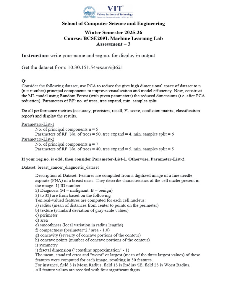 Machine Learning Lab QP 3 | PDF