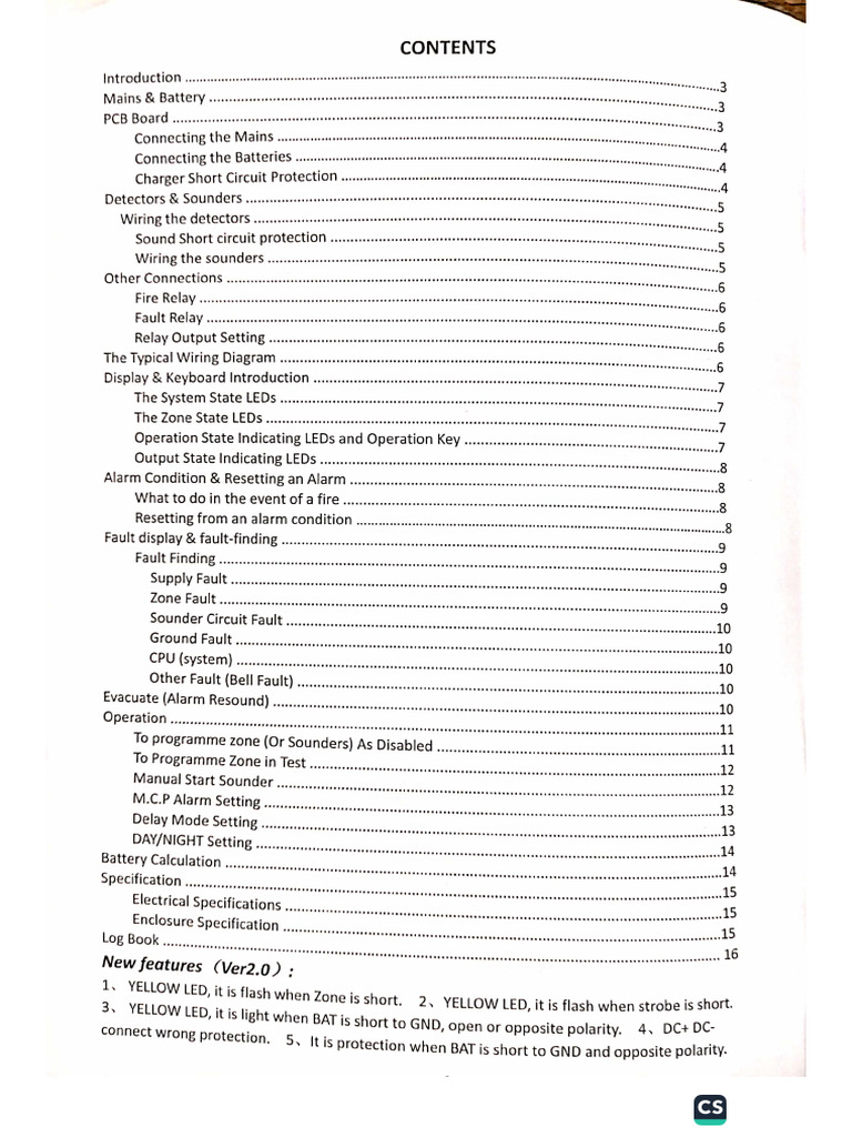 Conventional - FACP 8-16 Zones (White) | PDF