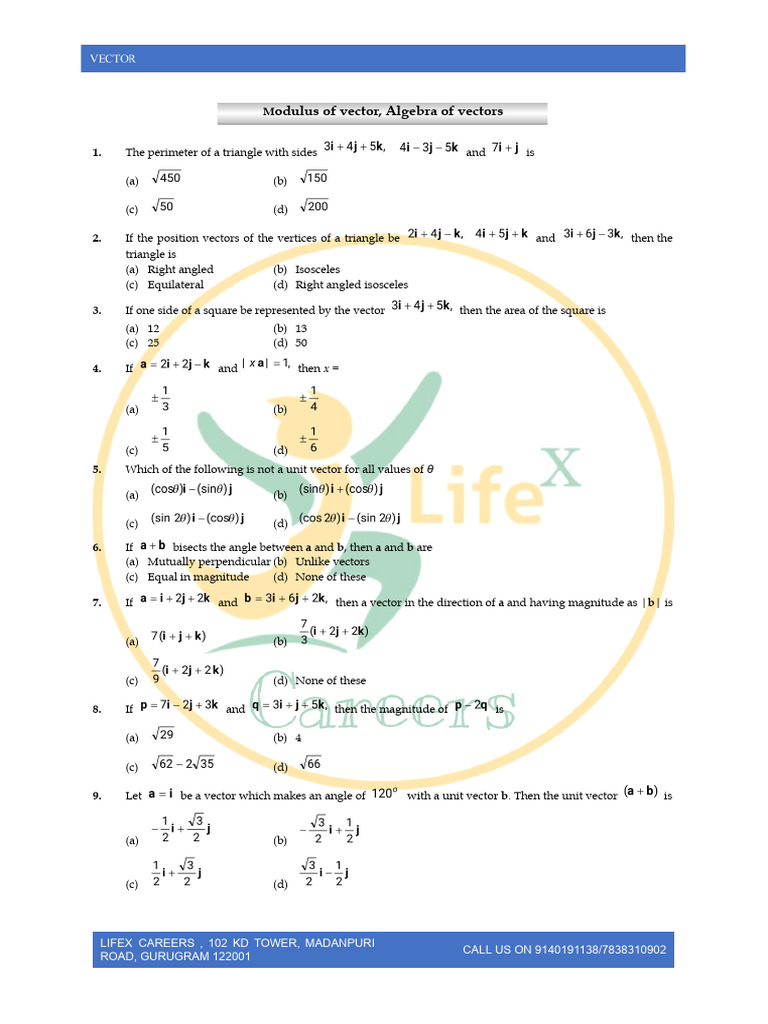 Maths Vector | PDF