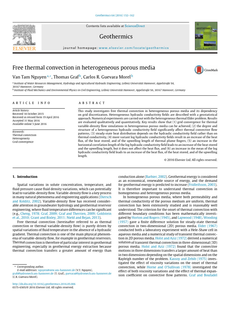 Free Thermal Convection in Heterogeneous Porous Media | PDF