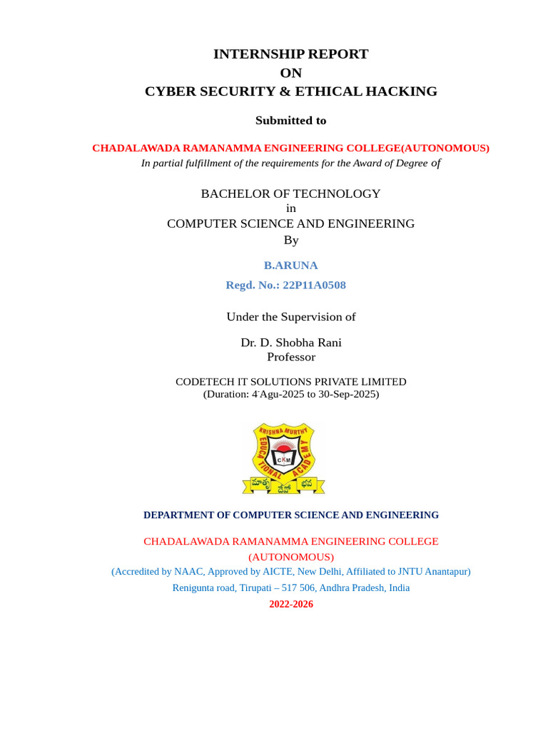 Cyber Security Report 1 | PDF