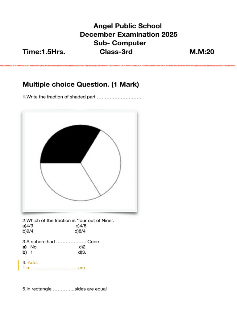 Class 3 Math | PDF
