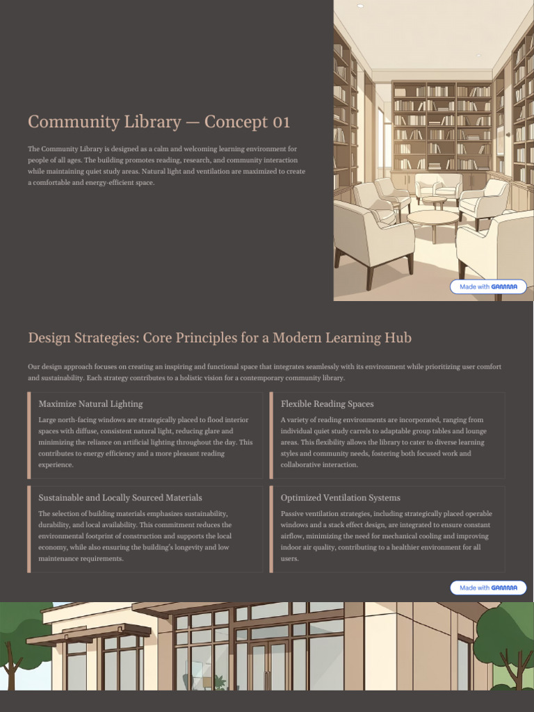 Community Library Concept 01 | PDF | Sustainability | Ventilation ...