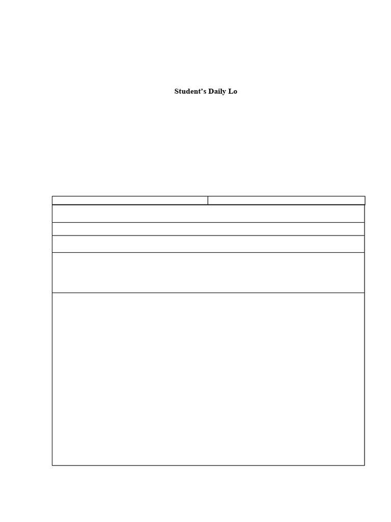 Daily Log Book Format | PDF