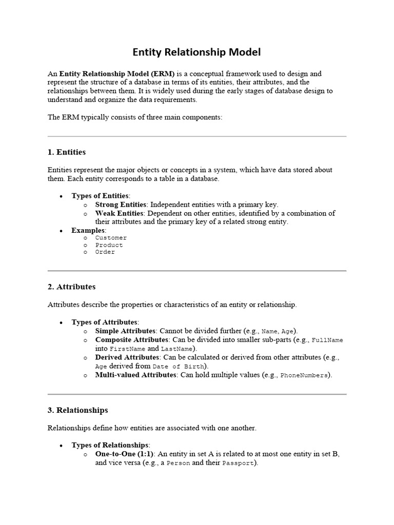 Entity Relationship Model | PDF