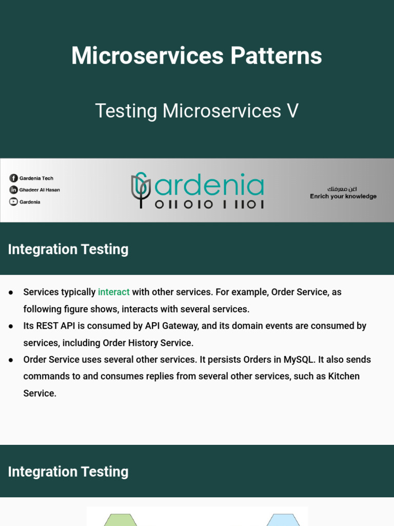 Microservices Patterns - Testing Microservices V | PDF