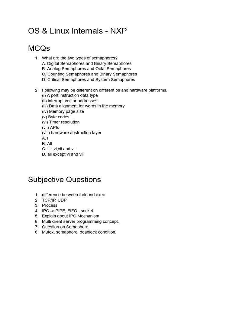 OS & Linux Internals - NXP | PDF