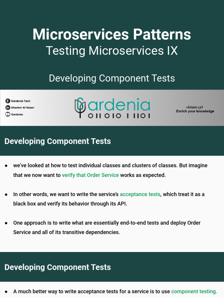 Microservices Patterns - Testing Microservices IX | PDF