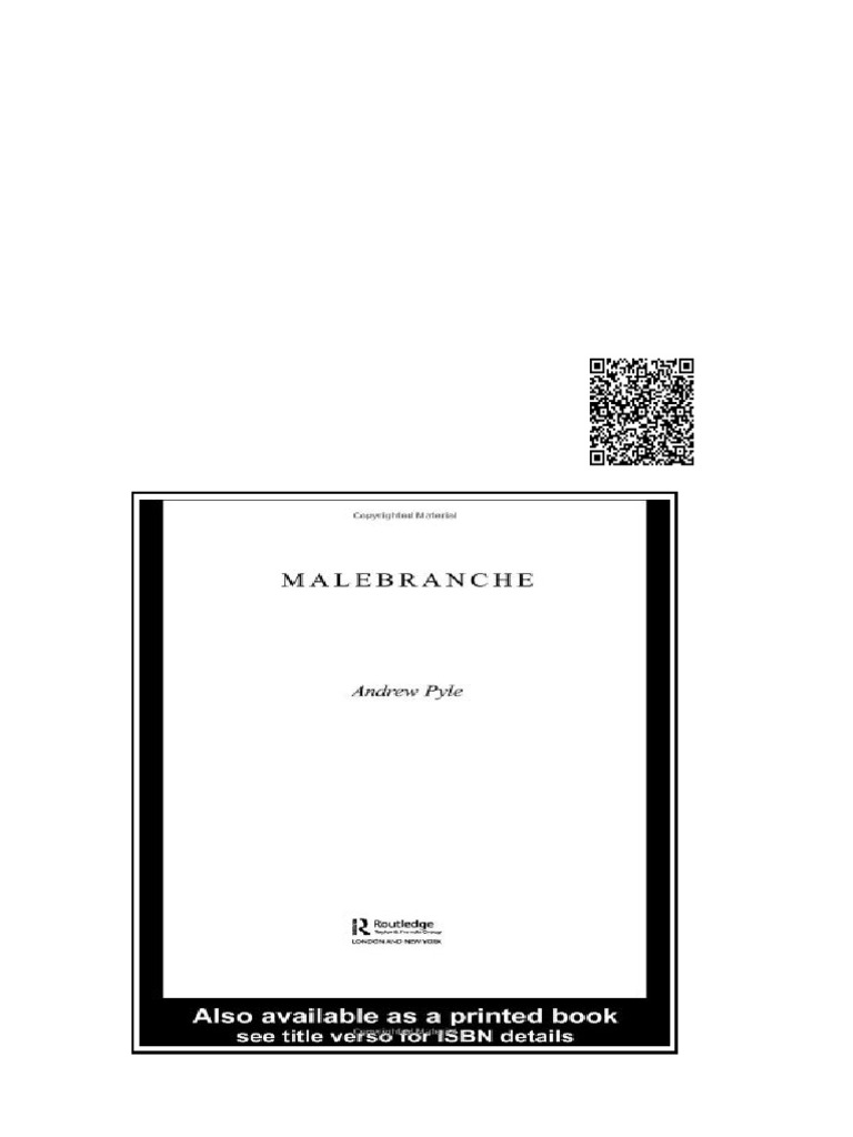 (Ebook) Malebranche (Arguments of the Philosophers) by Andrew Pyle ISBN ...