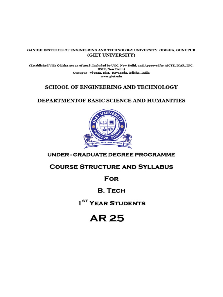 Ar 25 Course Structure | PDF | Engineering | Physical Sciences