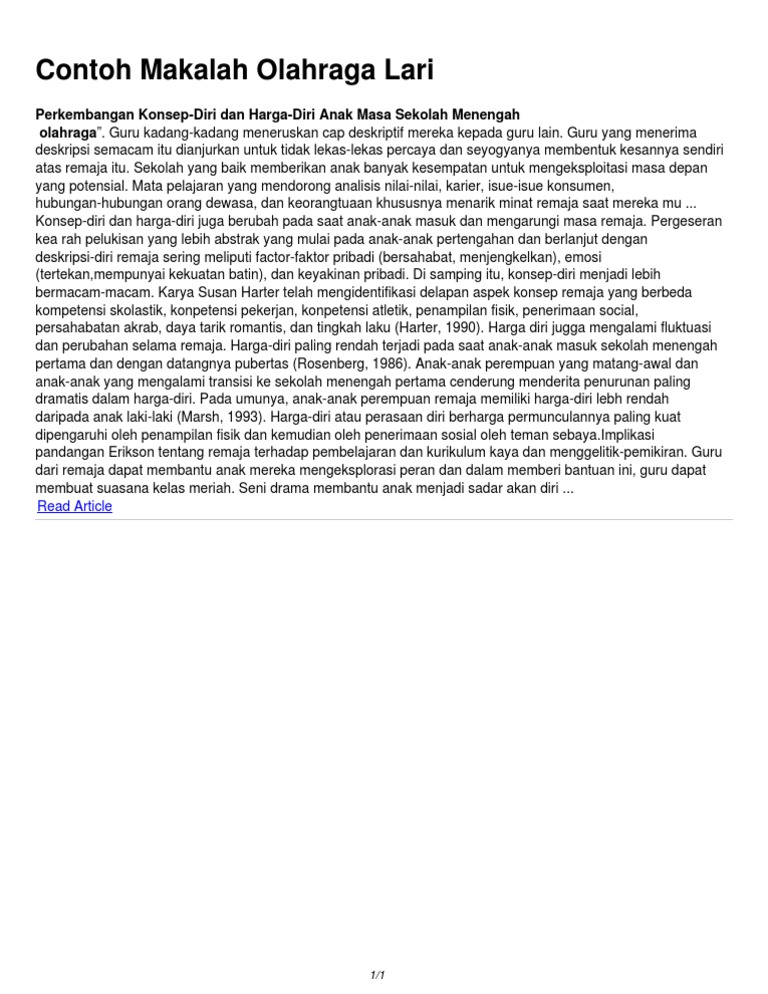 Contoh Makalah Olahraga Lari