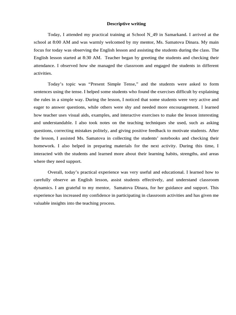 Descriptive Report | PDF