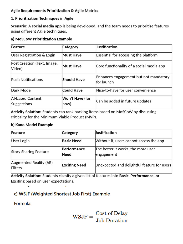 Agile Requirements Prioritization | PDF