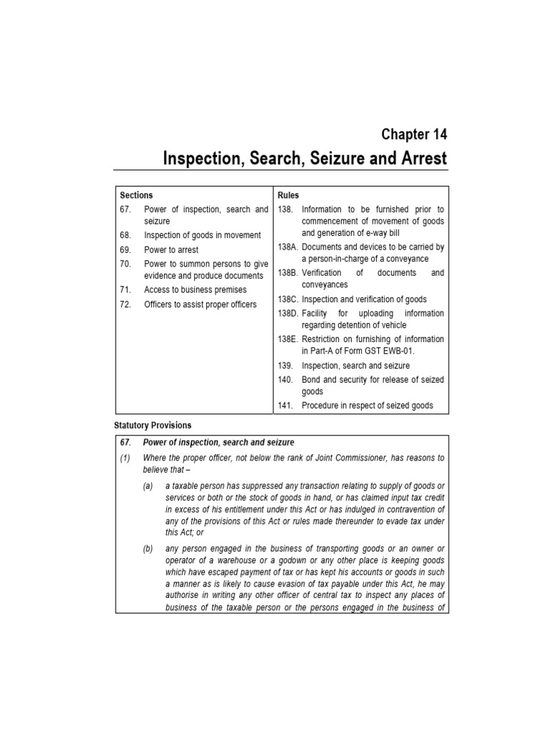 14 Inspection Search Seizure and Arrest | PDF