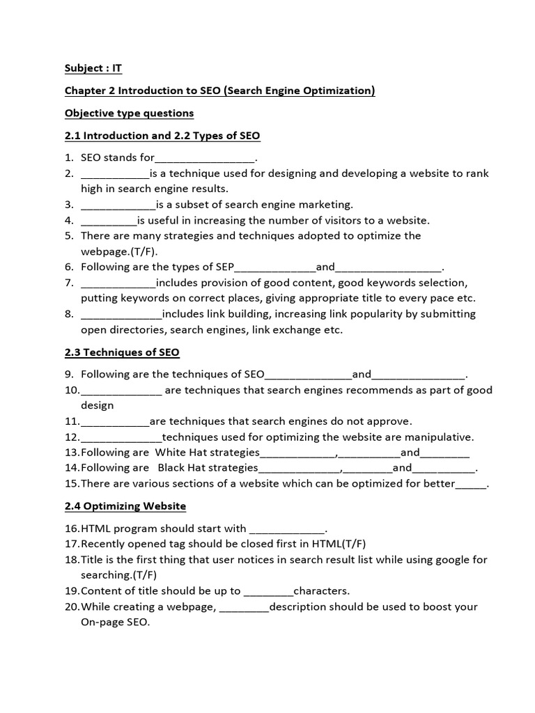 Chapter 2 Introduction To SEO | PDF | Search Engine Optimization ...